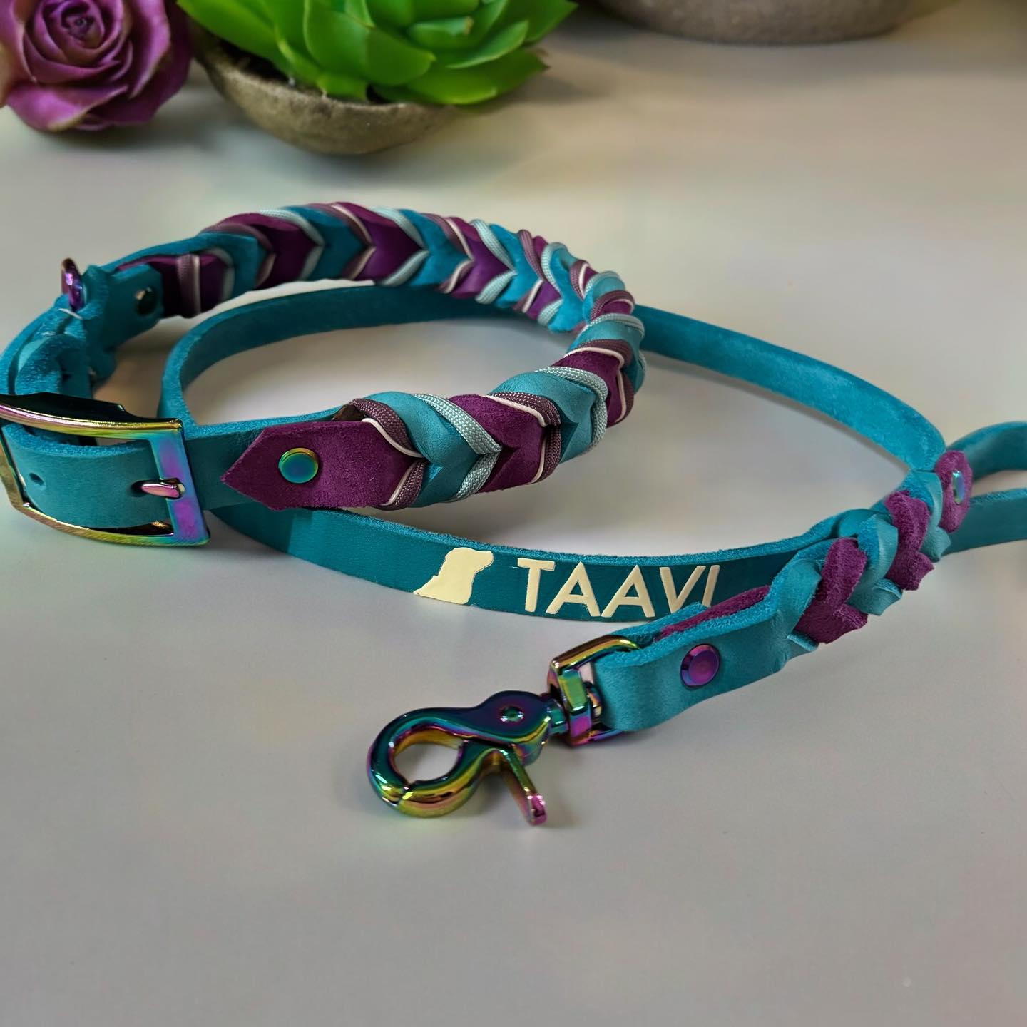 GESTALTE SELBST - Lederhalsband geflochten