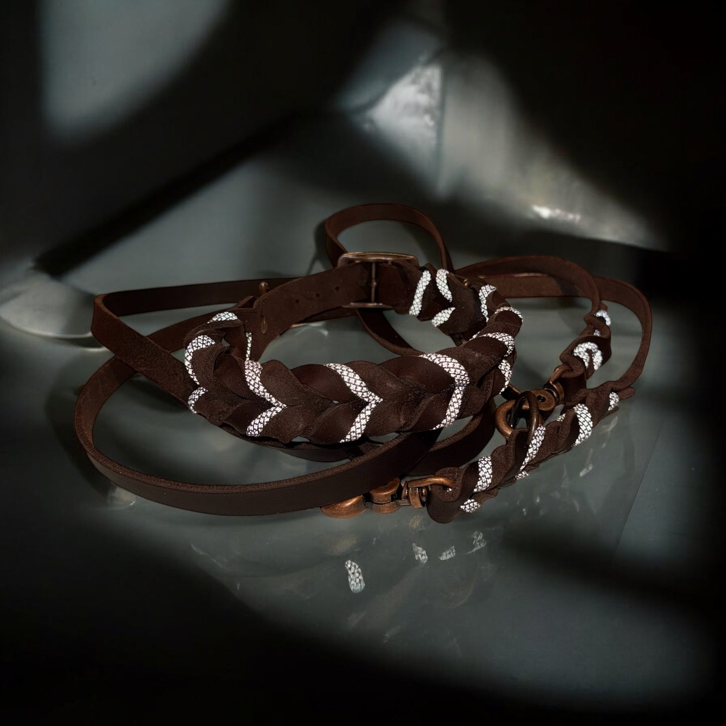 GESTALTE SELBST - Lederhalsband geflochten
