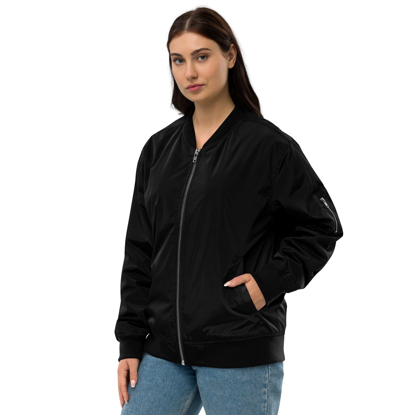 Unisex Recycled bomber jacket "I look normal but.." - Milas Leash