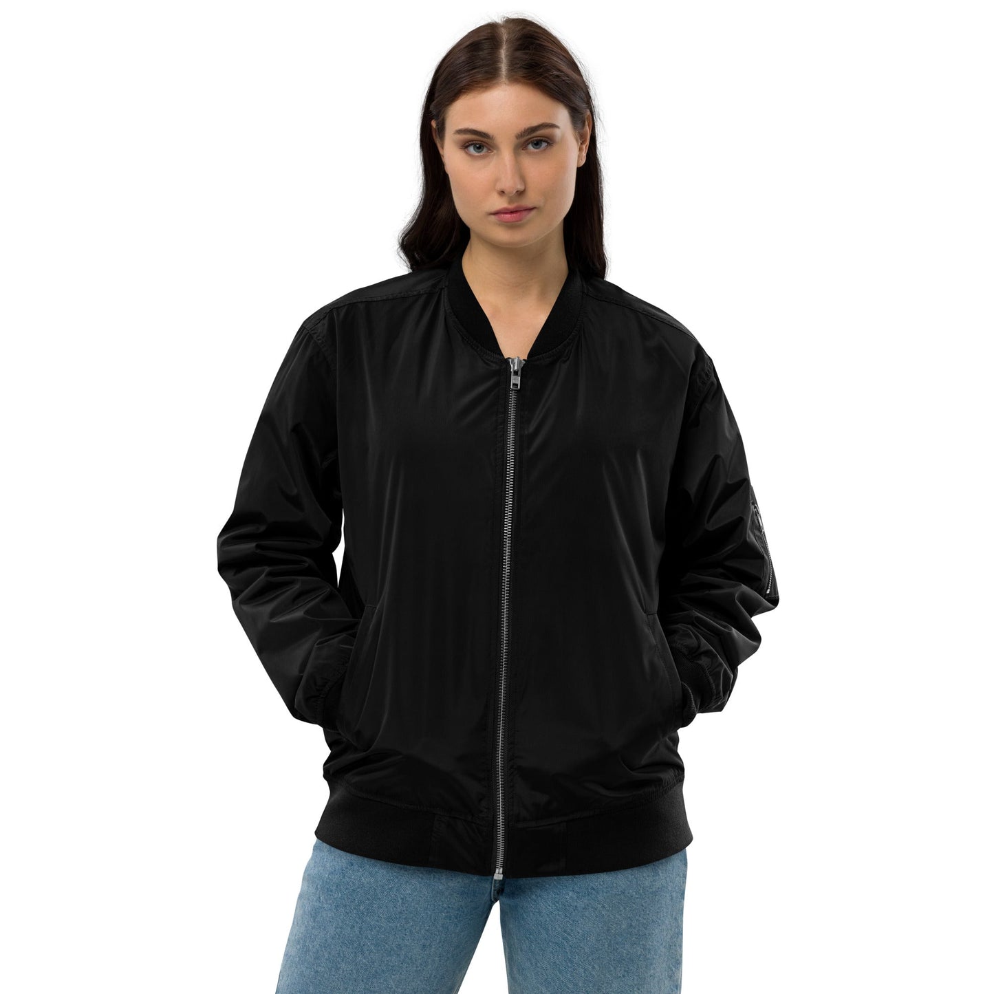 Unisex Recycled bomber jacket "I look normal but.." - Milas Leash